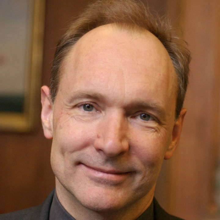 In this picture is Tim Berners-Lee. His innovation world wide web won the 2004 Millennium Technology Prize