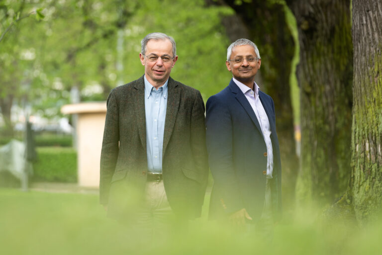 In this picture professors Shankar Balasubramanian and who won 2020 Millennium Technology Prize from their innovation Next Generation DNA Sequencing