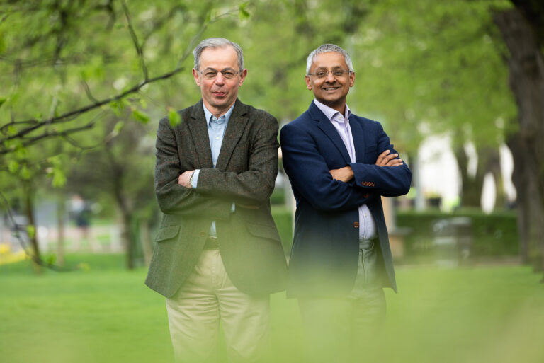 In this picture are Professor Shankar Balasubramanian and Professor David Klenerman, who won 2020 Millennium Technology Prize from their innovation Next Generation DNA Sequencing
